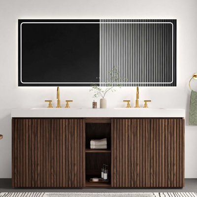 Meuble-lavabo autoportant moderne avec lavabo à quartz intégré et grand espace de rangement
