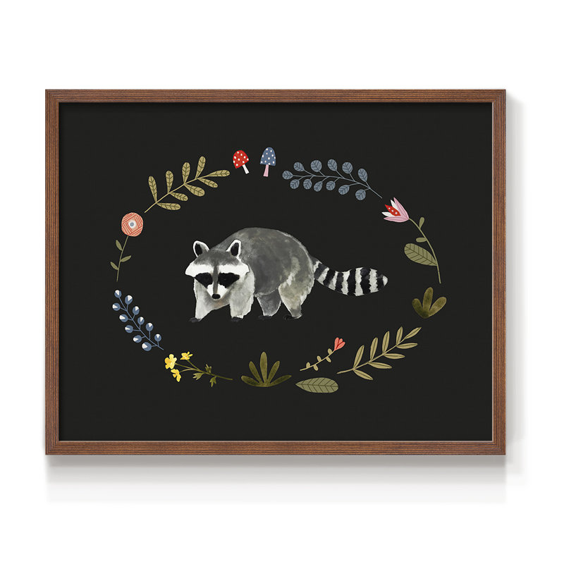 Critter & Foliage IV - Reproduction encadrée - Restickable, H 11 po x l 14 po, Noyer