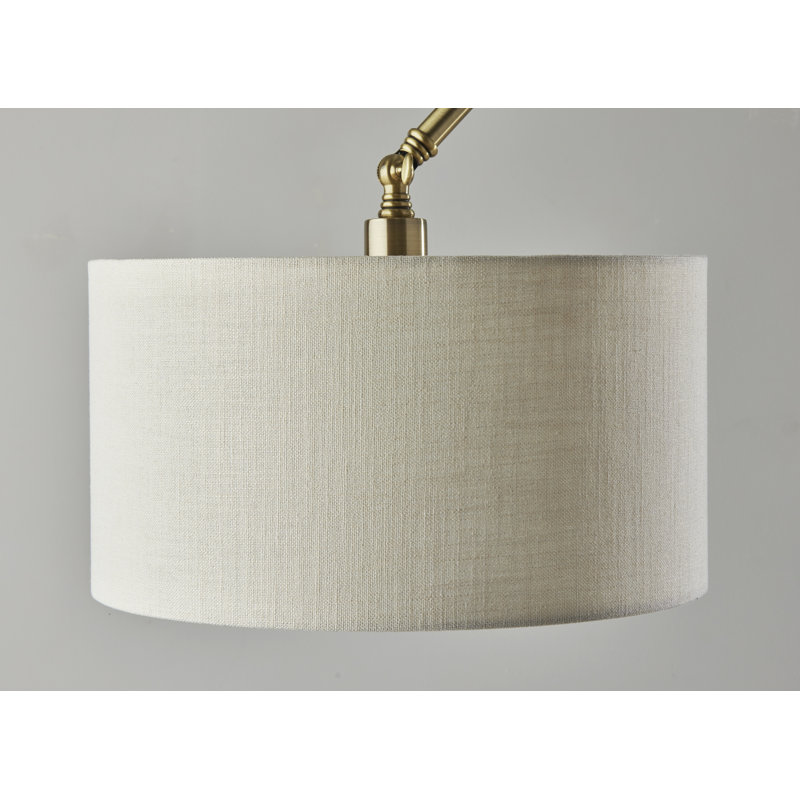 77'' Swing Arm Floor Lamp, Brass