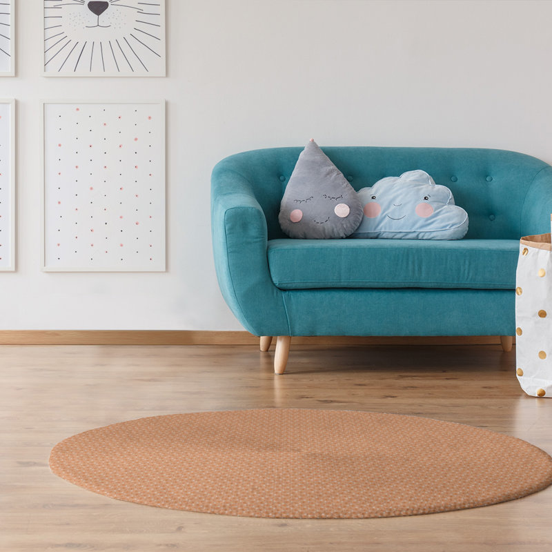 Chenille Geometric Indoor Rug, Round 5'