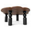Ensemble de 2 tables basses gigognes, ensemble de tables basses rondes multifonctionnelles et de petites tables d'appoint en bois pour petits espaces
