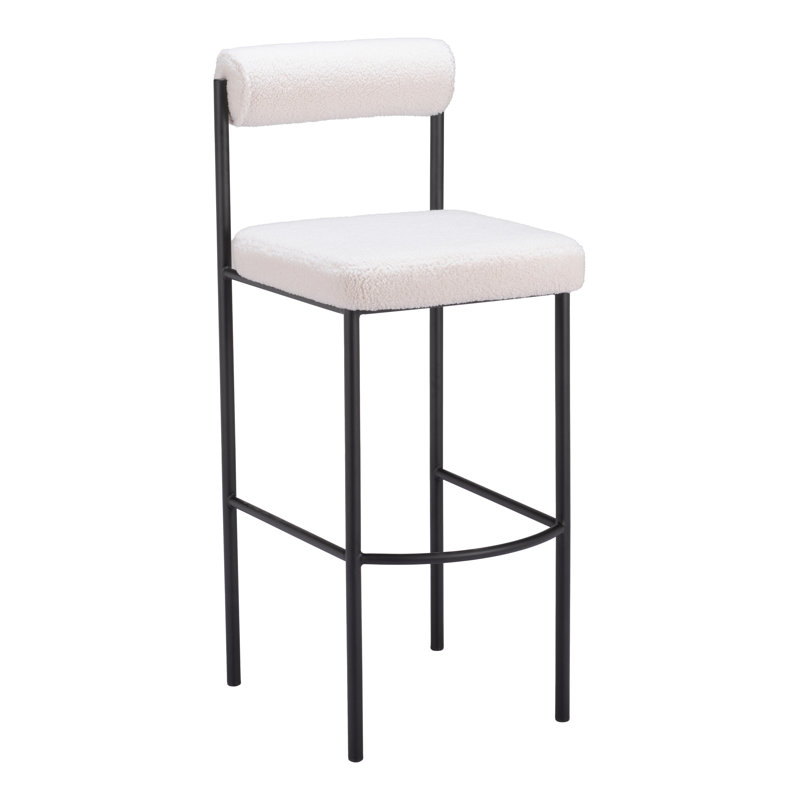 Tabouret de comptoir Jollanta (ensemble de 2) bronze, Ivoire ivoire, Tabouret de bar (siège d'une hauteur de 29,9 po)