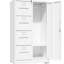 Armoire de rangement verticale en métal blanc pour et bureau, 4 tiroirs avec suspension à extension complète, documents à serrure sécurisée, chambre à coucher facile à nettoyer, divers articles à roulement en acier, assemblage