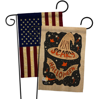 Double Sided 18.5'' H x 13'' W Polyester Halloween Garden Flag