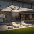 Parasol en porte-à-faux carré éclairé 120 po Rockel