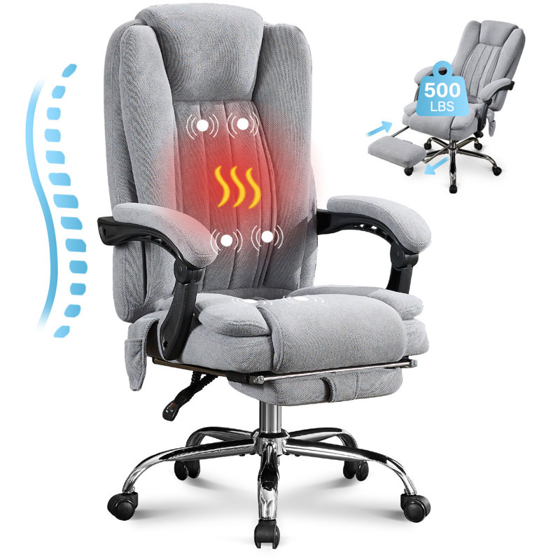 Fauteuil de massage avec repose-pieds, Gris