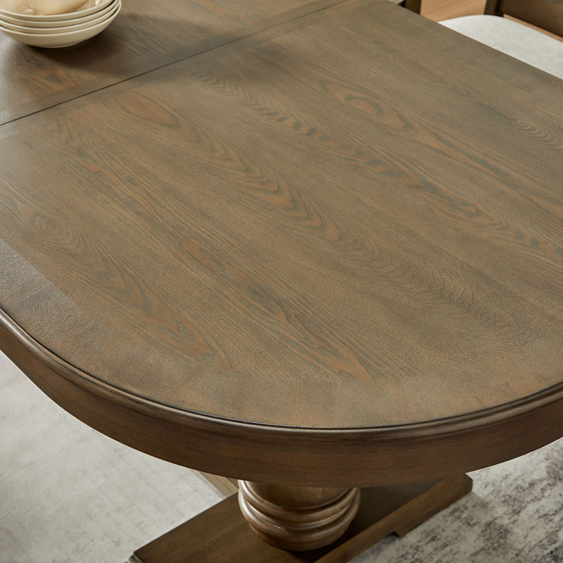 Extendable Oval Wooden Dining Table, Oak
