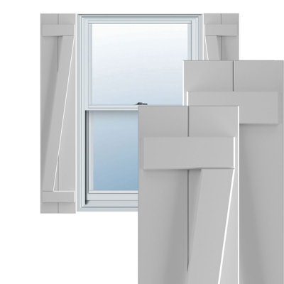 True Fit PVC Joined Board-n-Batten Shutters w/Z-Bar
