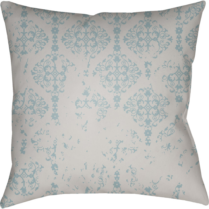 Damask Throw Pillow, 18" H x 18" W x 4" D, Purple
