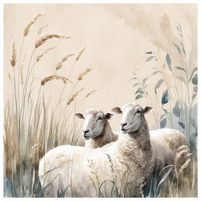 Tapisserie «Sheep In Wheat Field» - Décoration murale mouton