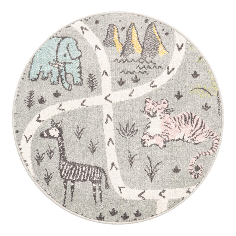 Polypropylene Plastic Rug, Round 3'3"