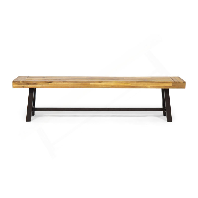 Teak Patio Lounge Chair, Natural/Black