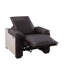 Fauteuil inclinable électrique brun foncé en cuir fleur et aluminium