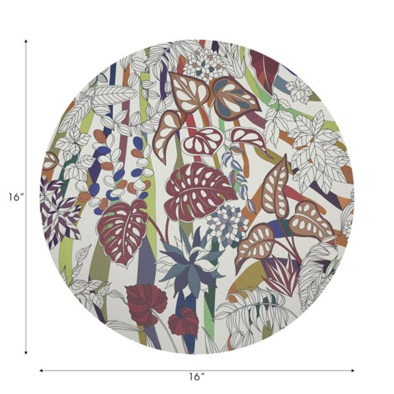 Sabi Jungle Pebble 16" Vinyl Placemat, Cherry