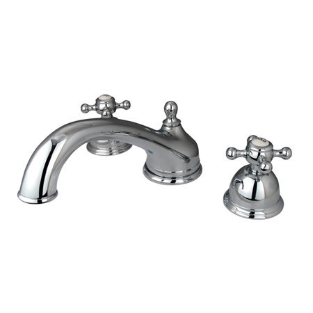 Double Handle Deck Mounted Roman Tub Faucet, Polished Chrome