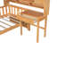 Lit simple en bois avec bureau axé sur la productivité, bibliothèque et chaise, plateforme naturelle Caractéristiques multifonctionnelles: chaise intégrée-102025599