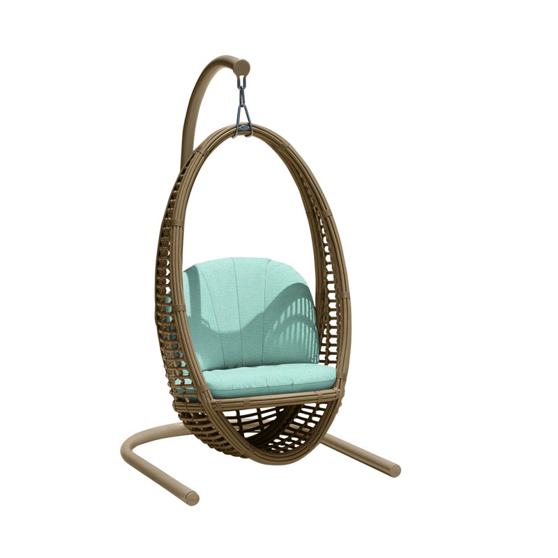Heri Porch Swing with Stand, Canvas Canvas Sunbrella® Canvas, Kubu Mushroom