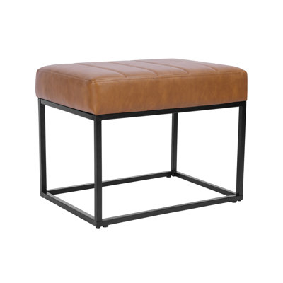 Homepop Theodore Small Ottoman - Faux Leather by HomePop