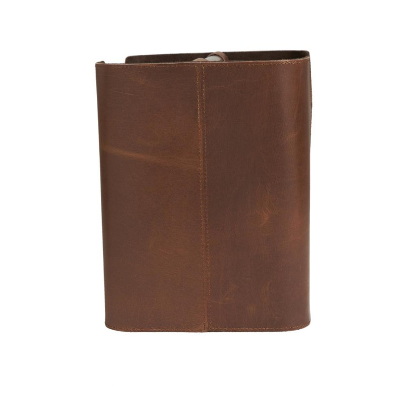 Porte-revues décoratif en cuir brun avec intérieur divisé Lytham, 16 po x 10 po x 12 po, Brun