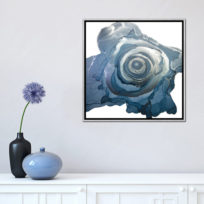Sink Or Swim by Jamie Pomeranz - Painting, Silver Framed, No Mat, 18" H x 18" W x 1.5" D