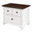 Bedroom & ' Room Nightstand - Two Drawer White Walnut Style + Look
