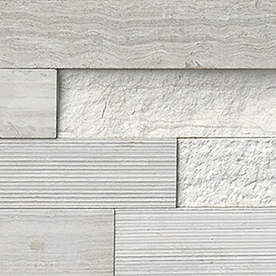 6" x 24" Multi Finish Stacked Natural Stone Ledger Panel Wall Tile