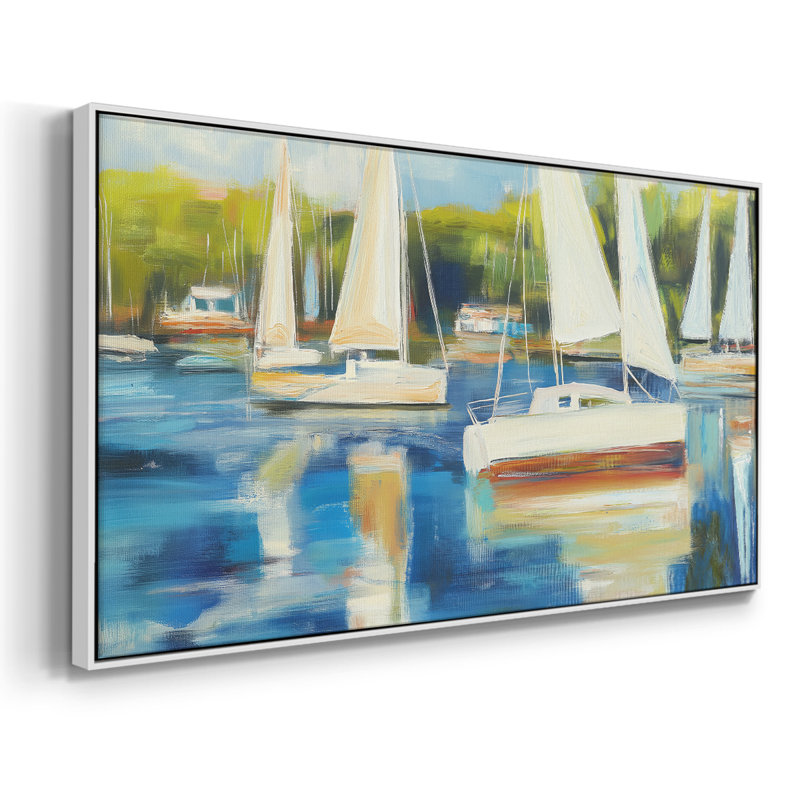 Série nautique - CCXLV III - Toile tendue avec châssis encadré - Prêt à être accroché, Noir, H 21 po x l 41 po