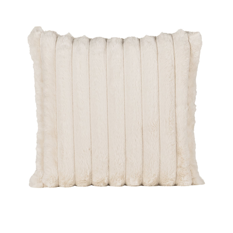 Coussin décoratif en fausse fourrure Siscovers - confort luxueux , Rectangulaire H 14 po x l 36 po, Crème, crème, Polyester
