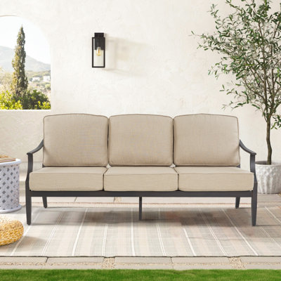 Tamarin Aluminum Outdoor Patio Sofa With Sunbrella Cushions by Peak Home Furnishings