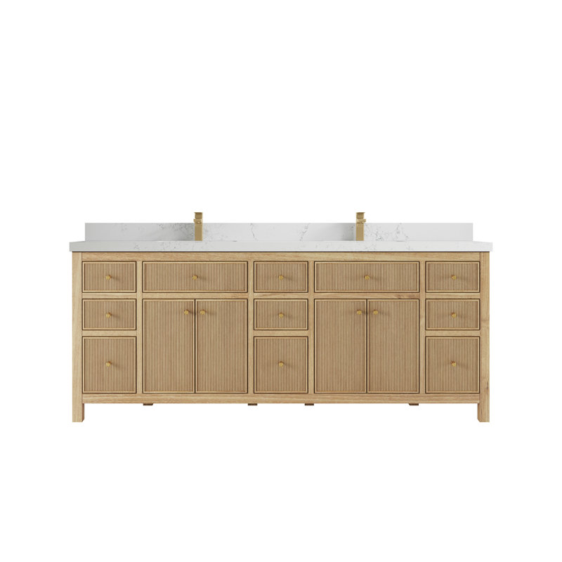 Ensemble de meuble-lavabo double 84 po, Empira blanc