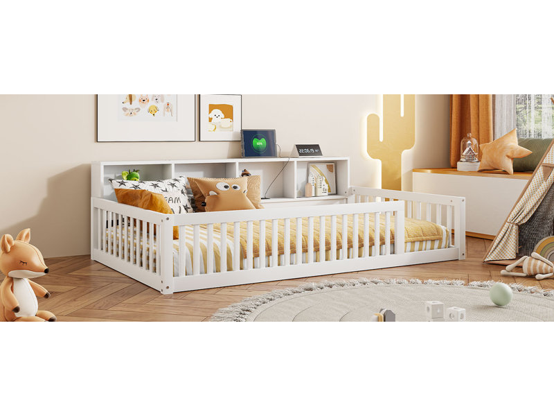 Lit en bois, Blanc
