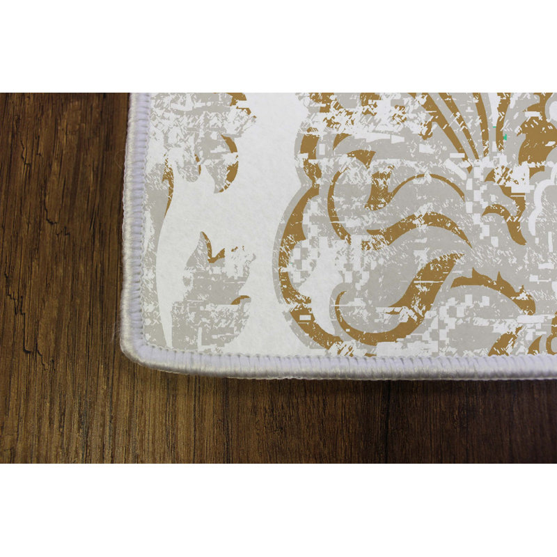 Elegant Hall Carpet, 3D Digital Print Design, 3.9 x 4.9 ft | 100% Polyester, Antibacterial, Non-Slip PVC Dot Underside, Pile Height: 0.04 in, Machine Washable, Perfect for Living Room & Entryway Decor