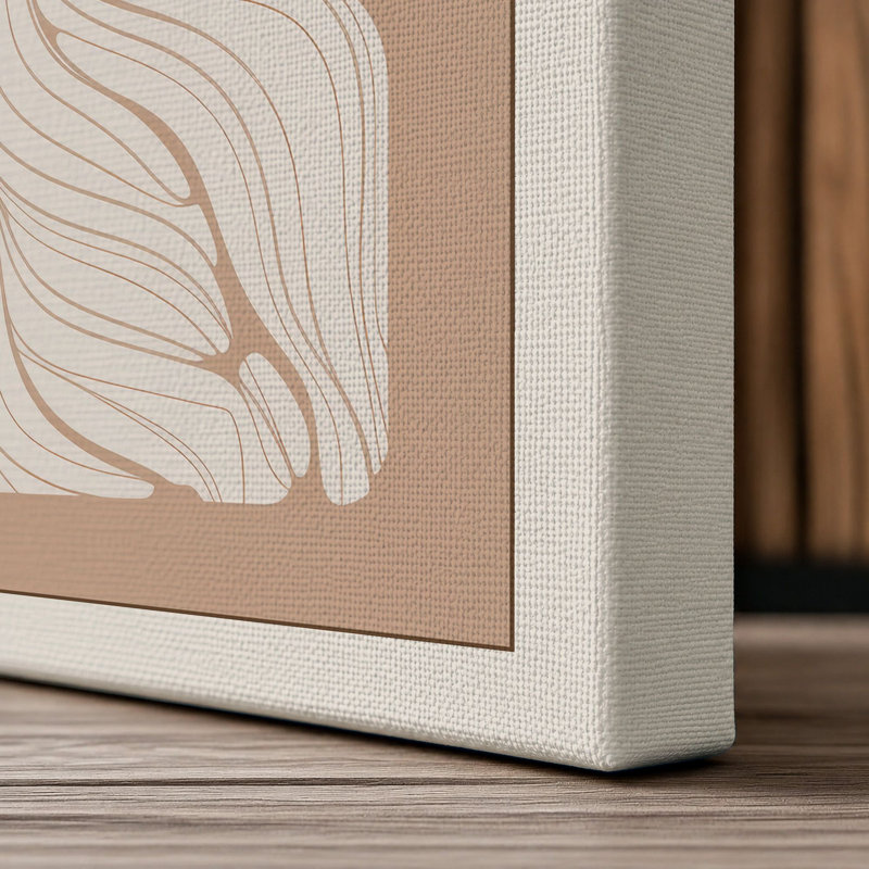 Radiating Bloom Botanical - Wrapped Canvas, 18x12 - 45.7 x 30.5 cm, Cream Border