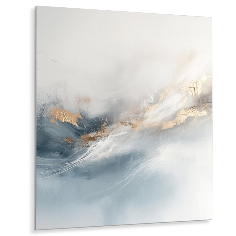 Watercolor Mountains - Abstract Modern Transitional, impression murale moderne sur métal, L 12 po x H 20 po