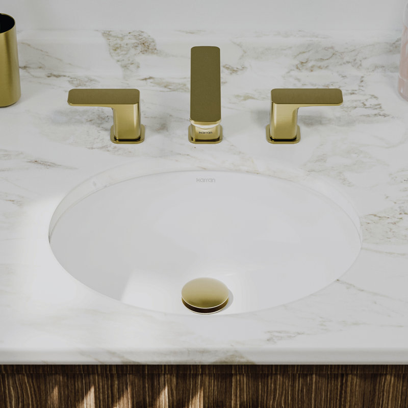 Karran Valera 18" Oval Undermount Vitreous China Bathroom Sink in White