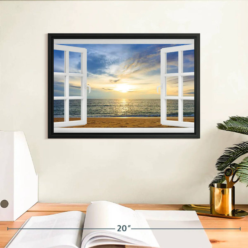 Fenêtre à Bleeker éthéré, Cadre flottant noir, 13 po x 9 po