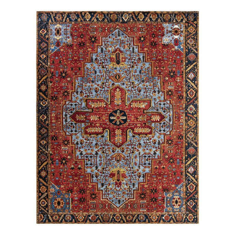 Outdoor Traditional Area Rug, Rectangle 7'1" x 10'