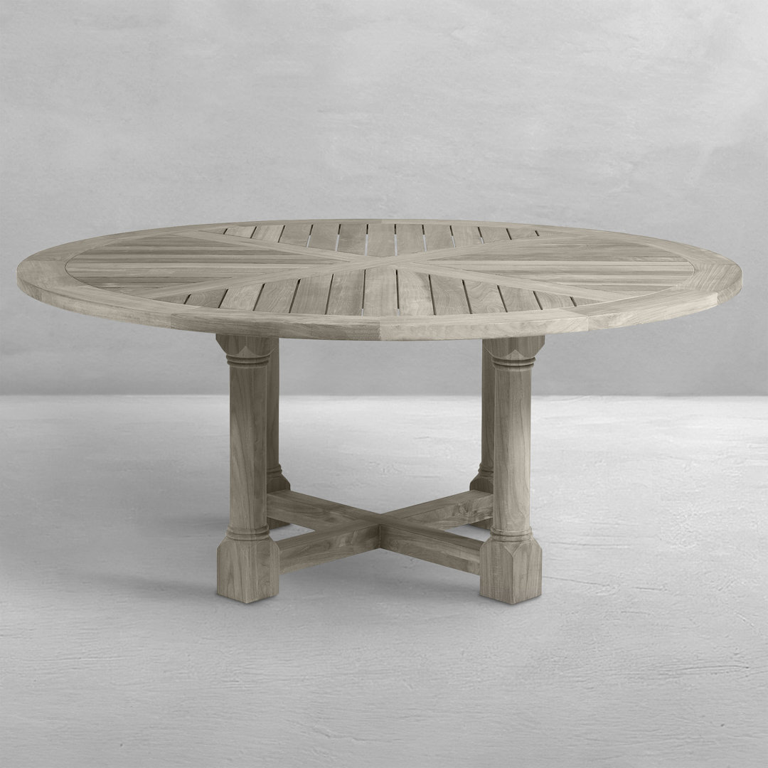 Lakeshore Teak Round Outdoor Pedestal Table 72 in. W x 30.75 in. H Summer Classics 