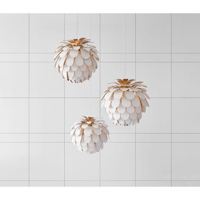 Chapman & Myers Cynara Large Chandelier, 15.25" H x 16.75" W x 16.75" D, White/Gold