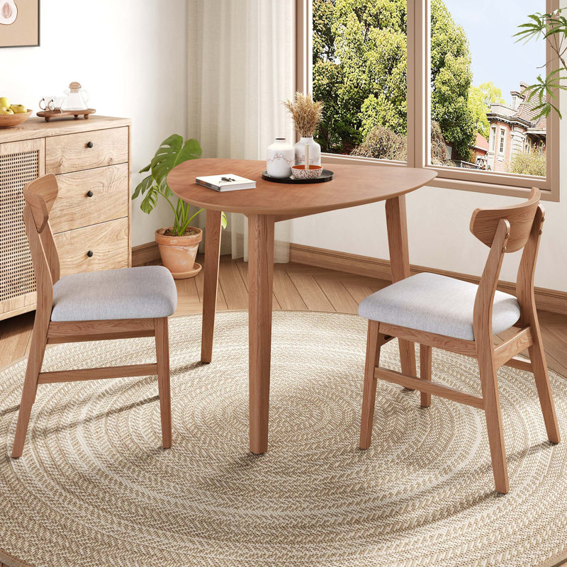 Modern Triangular Wood Side Table with Sturdy Legs for Compact Living Spaces