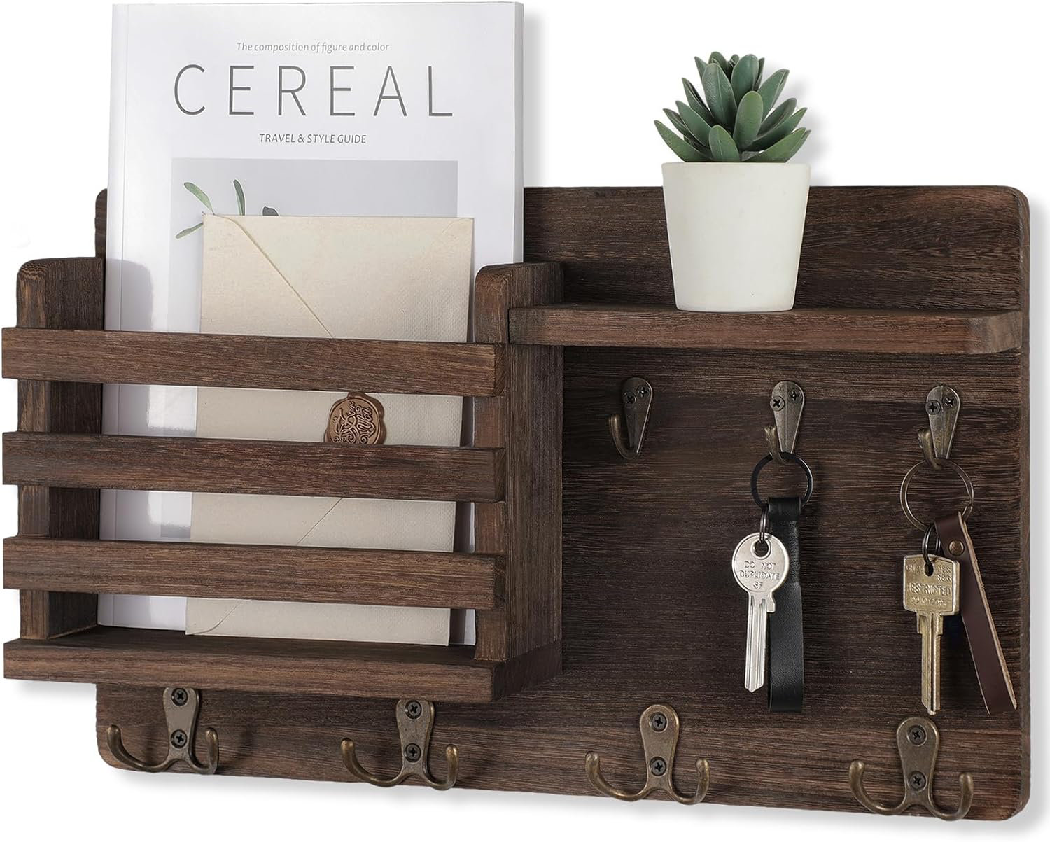 Belleze Manufactured Wood Wall Organizer with Key Hooks | Wayfair