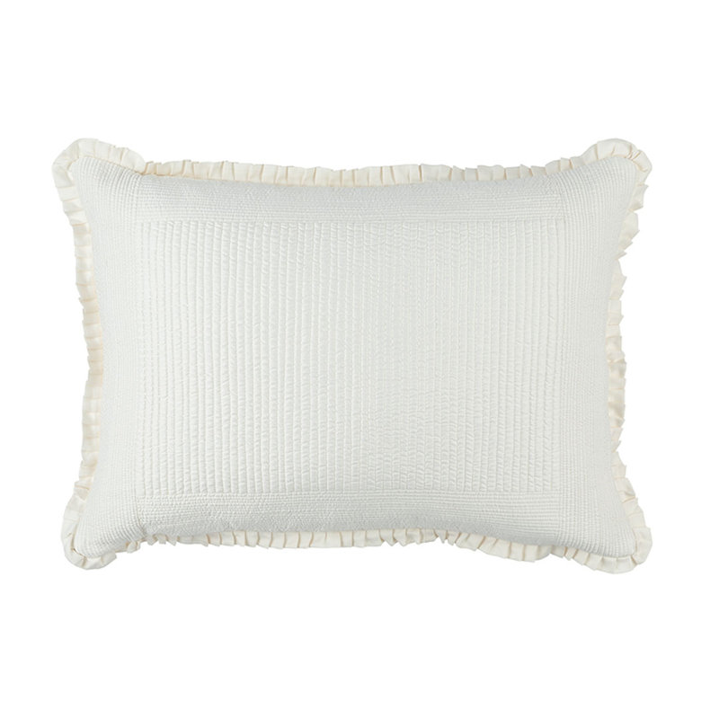 Battersea Rectangular Silk Pillow Cover & Insert, Ivory, 27'' x 36''