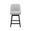 Tabourets de bar pivotants, tabouret de bar à hauteur de comptoir de 26 po avec pieds en bois massif, tabourets de bar rembourrés modernes avec dossier pour îlot de cuisine, 1 pièce, tissu performance gris clair-1082147706