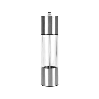 pepper mill Modern Stainless Steel  And Pepper Grinder Set  Adjustable Coarseness Refillable Manual Mill With Clear Acrylic Body For Kitchen  Table