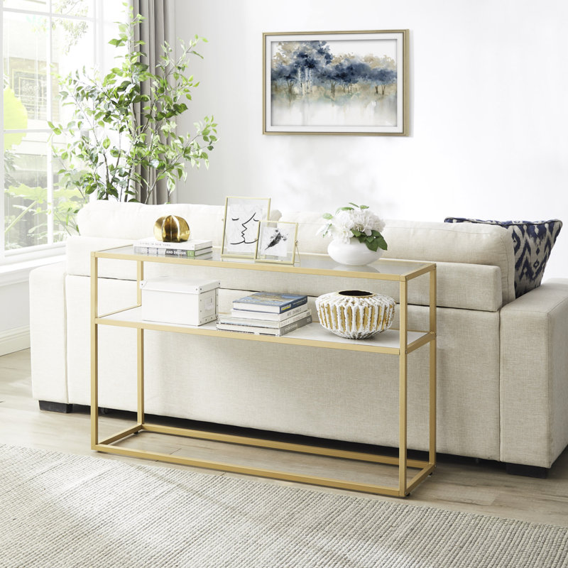 Console 48,03 po, Blanc, Or