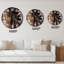 Horloge murale moderne en marbre noir et brun-1726084836