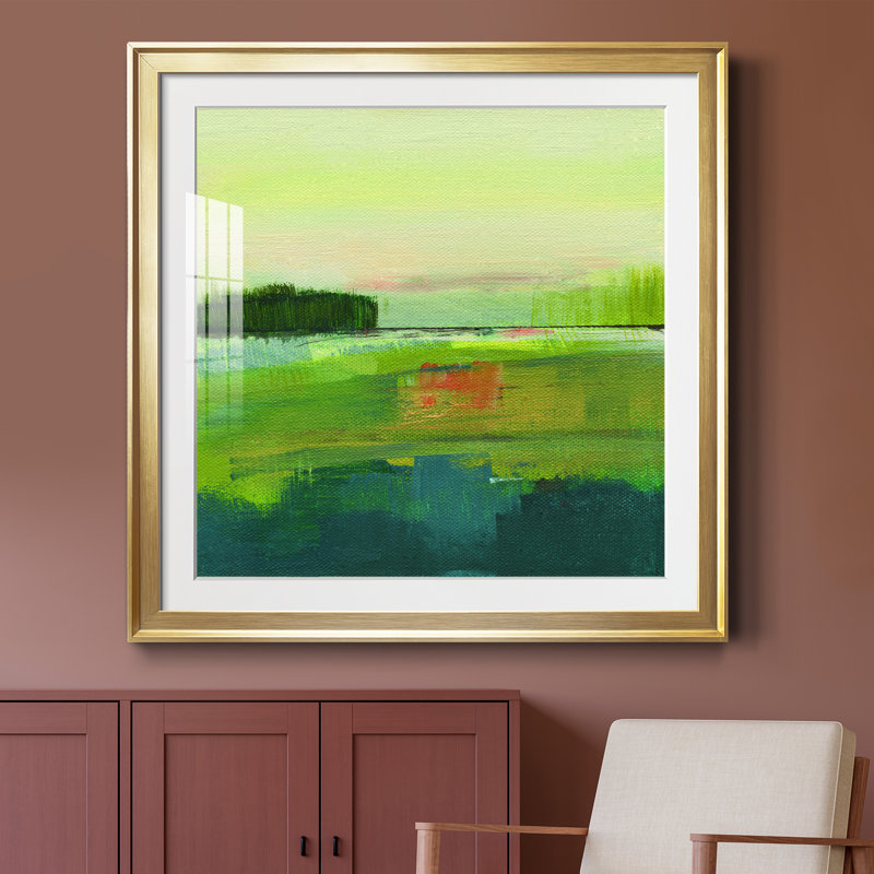 Way To Woodstock I - Peinture encadrée, H 26,5 po x l 26,5 po x P 1,5 po, Papier encadré doré