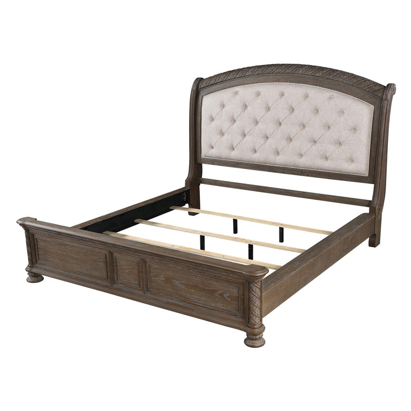 Lit-bateau en bois noyer, Grand