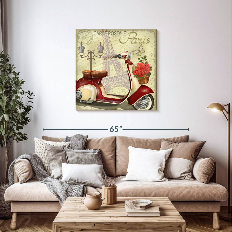 Mehar Red French Scooter, 36" H x 36" W