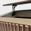 Table basse cannelée à plateau relevable avec rangement et hauteur réglable